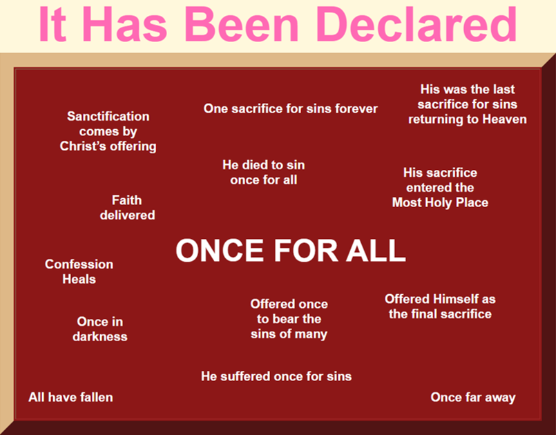 Once For All Seals God's Plan
