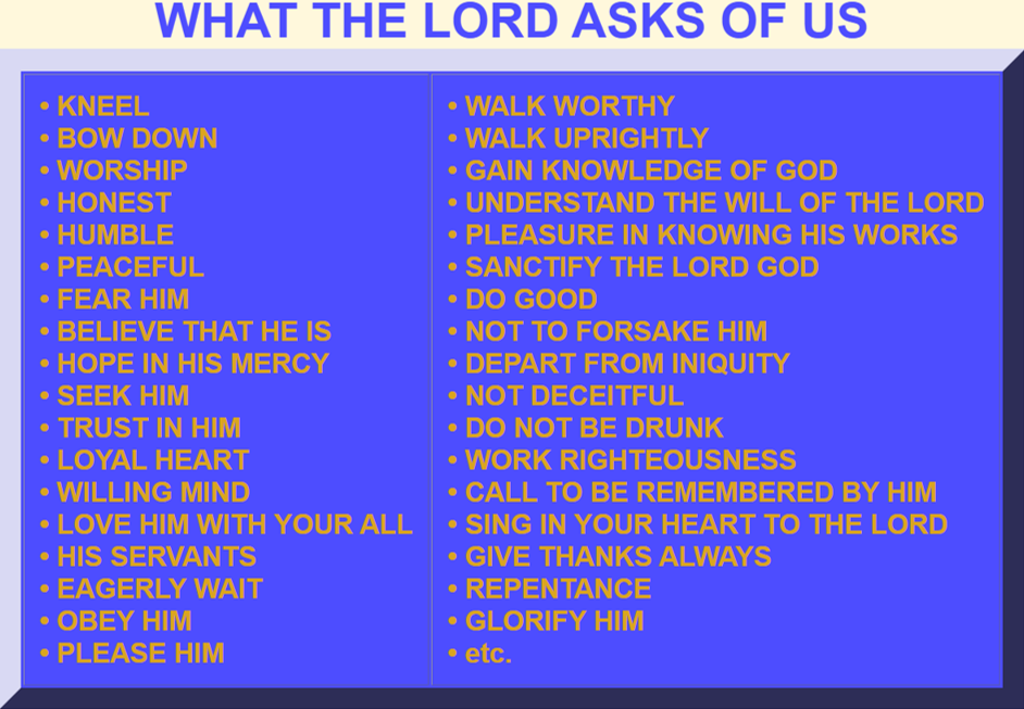 What the Lord Asks of Us